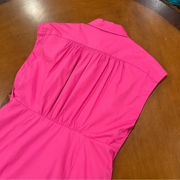 NEW $225 MICHAEL MICHAEL KORS Pleated Cap Sleeve Mini Dress Pink Medium Shirt - Picture 7 of 16